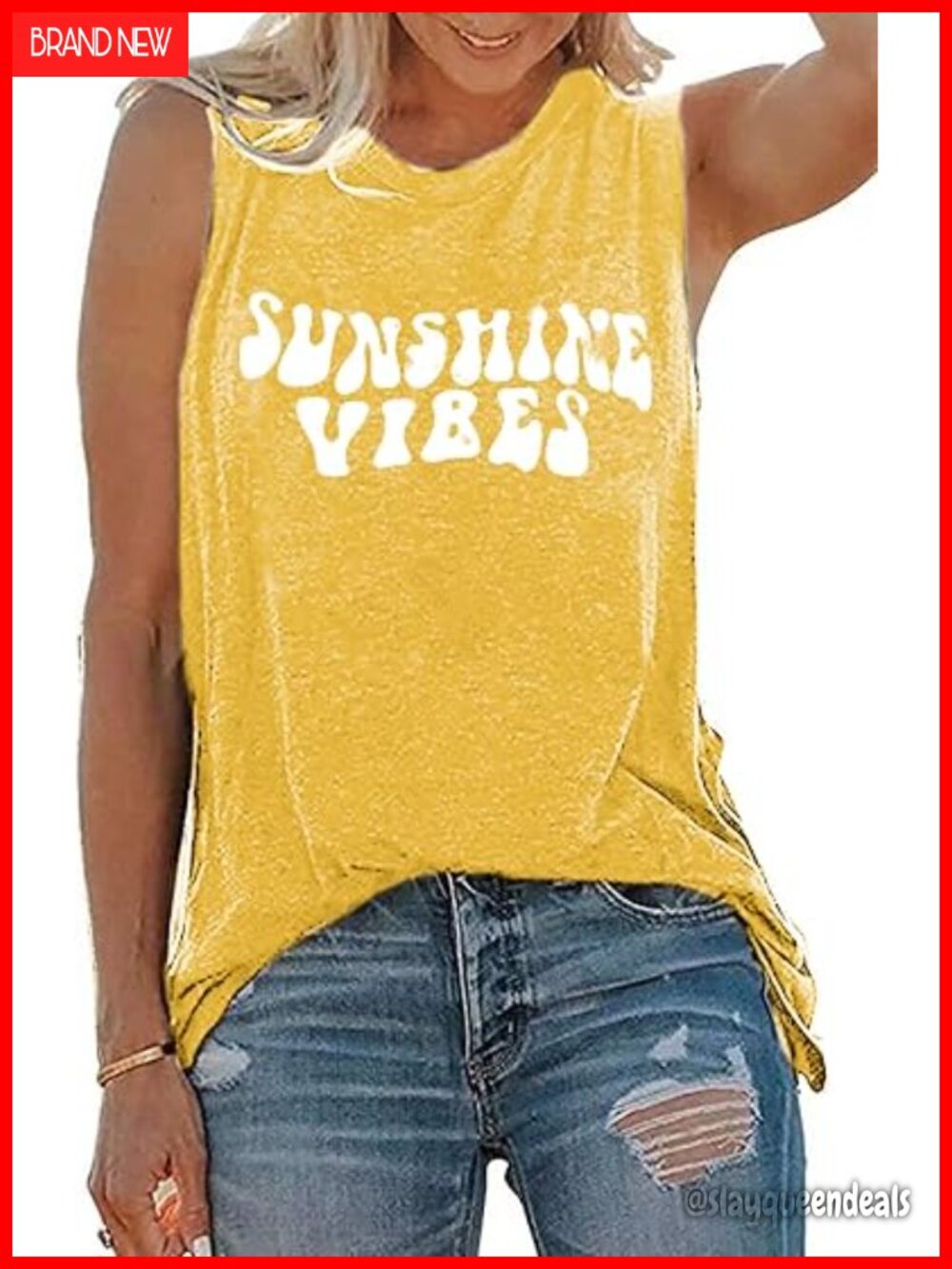 Sleeveless Letter Print Tank Top for Women Summer Casual Workout Tee